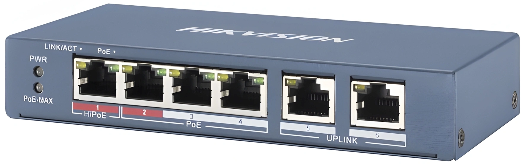 Коммутатор Hikvision DS-3E0106P-E/M(B) 6x100Мбит/с 4PoE+ 35W неуправляемый — фото 1