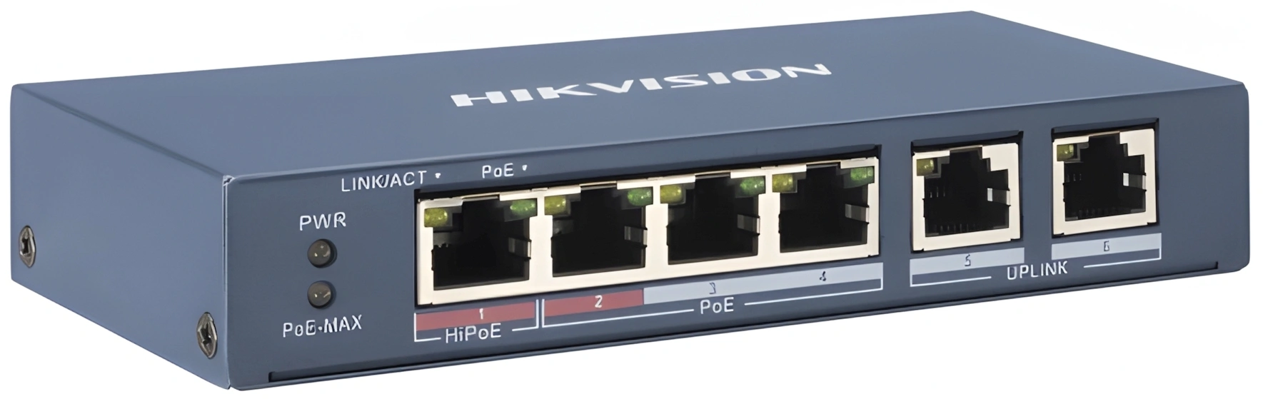 Коммутатор Hikvision DS-3E0106P-E/M(B) 6x100Мбит/с 4PoE+ 35W неуправляемый — миниатюра 2