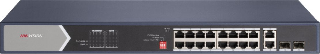 Коммутатор Hikvision DS-3E0520HP-E 18x1Гбит/с 2SFP 12PoE+ 4PoE++ 225W неуправляемый — фото 1