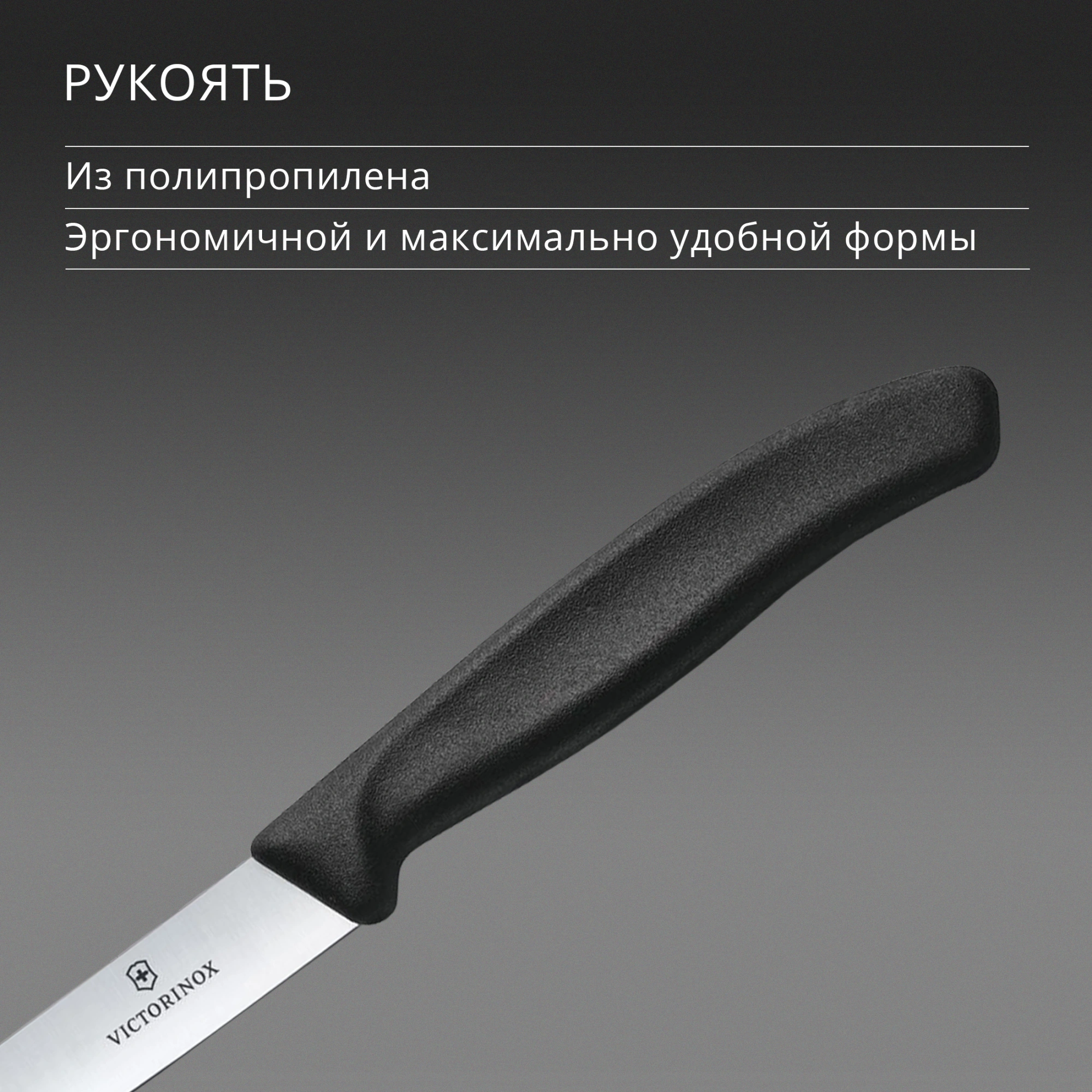Нож кухонный Victorinox Swiss Classic (6.7803) стальной столовый для овощей лезв.110мм прямая заточка черный — миниатюра 6