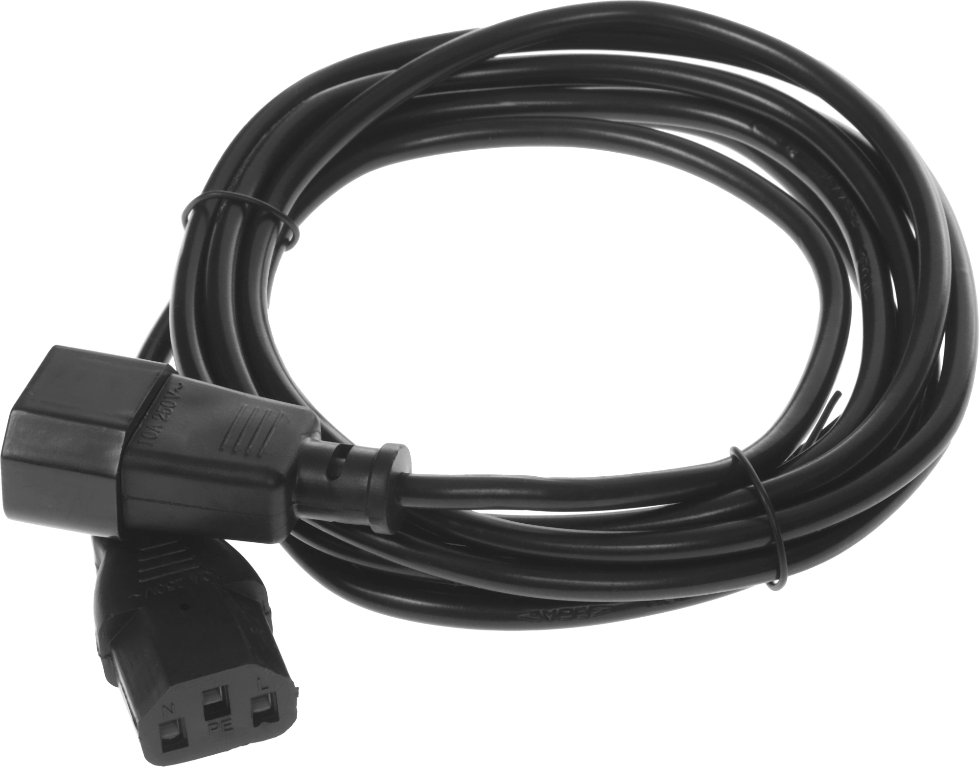 Кабель-удлинитель Buro IEC C13 IEC C14 3м (AN23-1008-3) черный (пакет) — миниатюра 6