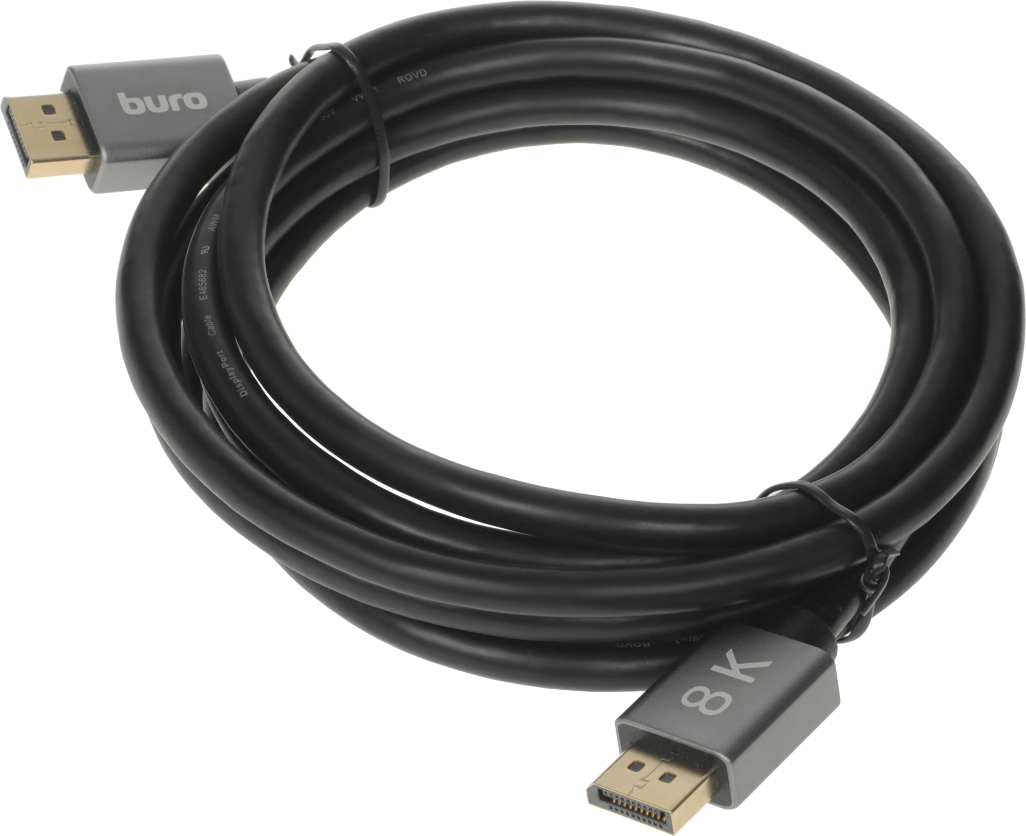 Кабель аудио-видео Buro V1.4 DisplayPort (m)/DisplayPort (m) 3м. позолоч.конт. черный (BHP-DPP-1.4-3G) — миниатюра 3