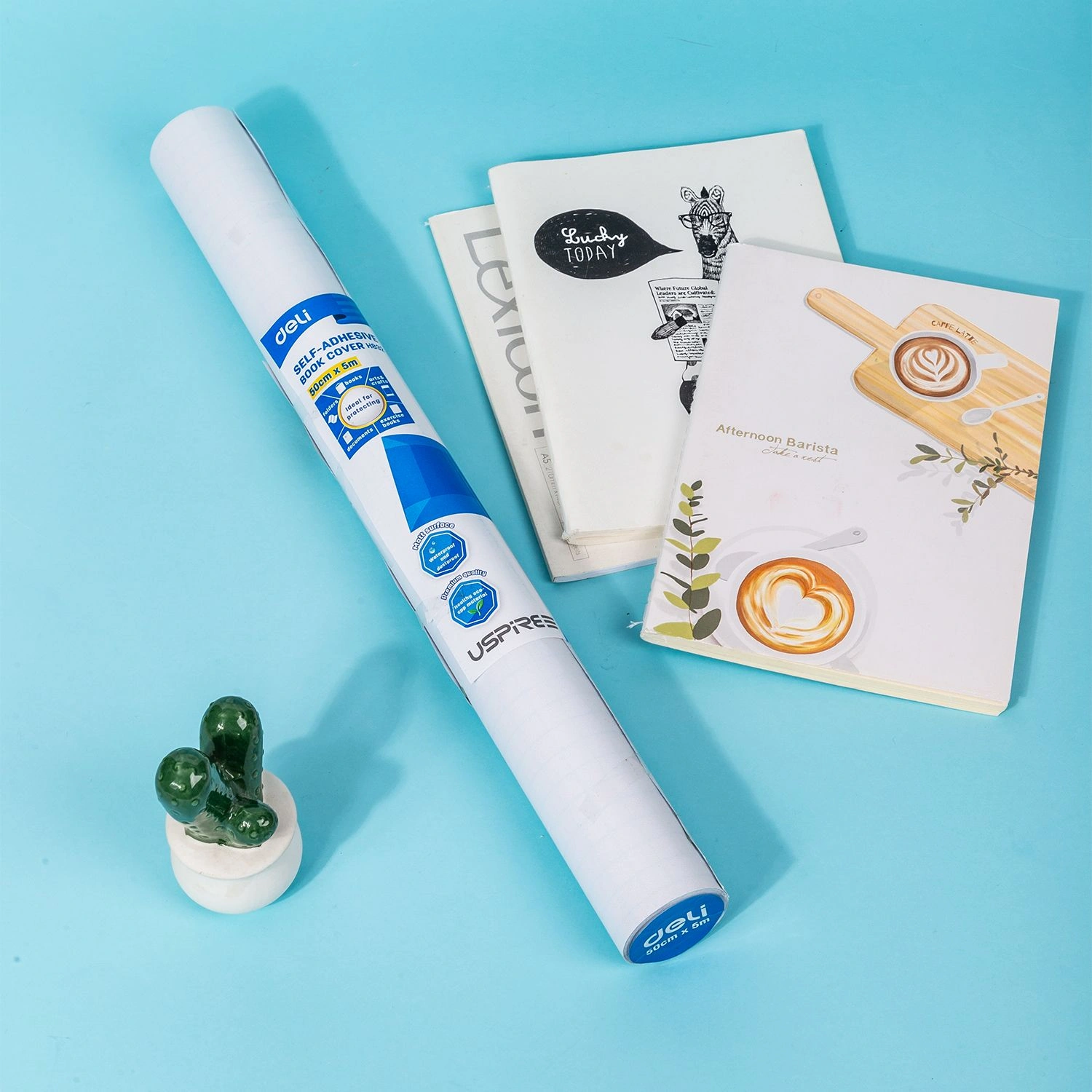 Пленка Deli EH832 Uspire для книги с липк.сл. ПП гладкая прозр. 500х5000 — миниатюра 4