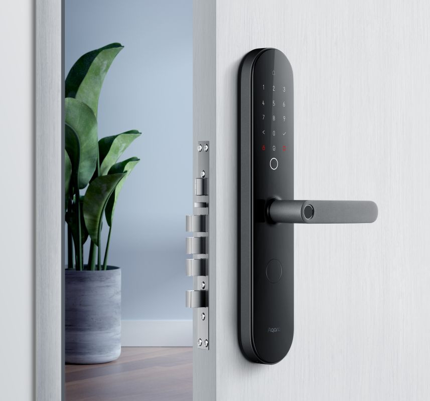 Умный замок Aqara N100 Zigbee врезной разбл.отпеч.паль. черный (ZNMS16LM) — фото 1
