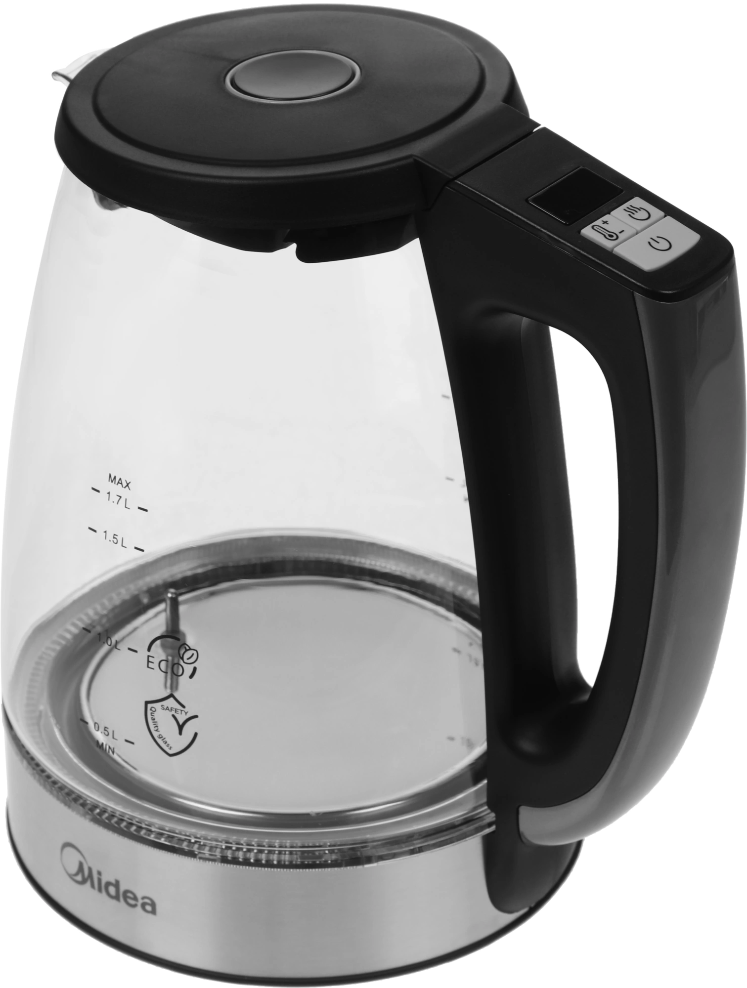 Чайник электрический Midea MK-8019 1.7л. 2200Вт серебристый/черный корпус: стекло — миниатюра 5