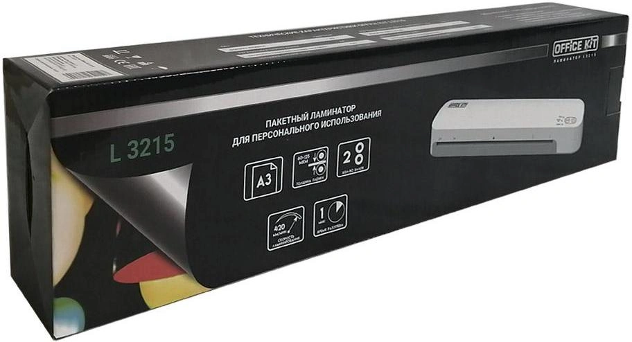 Ламинатор Office Kit L3215 белый A3 (60-125мкм) 42см/мин (2вал.) хол.лам. лам.фото — миниатюра 4