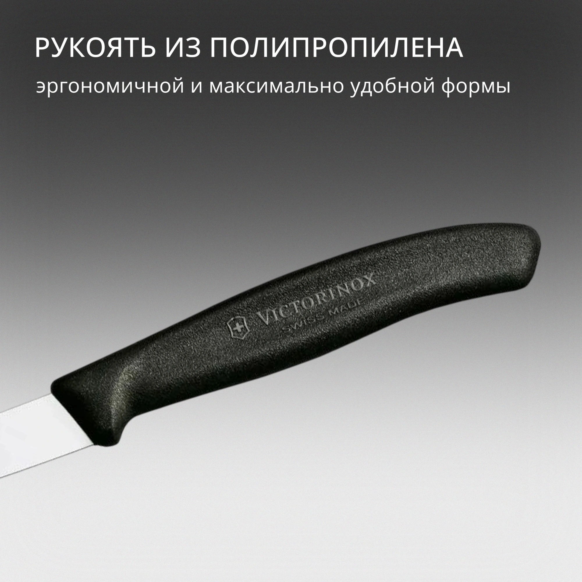 Нож кухонный Victorinox Swiss Classic (6.7403) стальной для овощей лезв.80мм прямая заточка черный — миниатюра 5