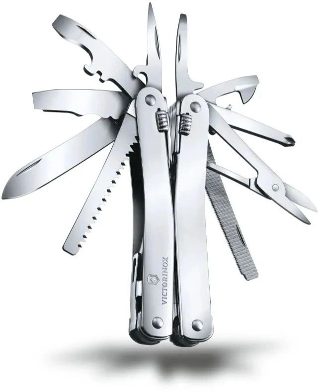 Мультитул Victorinox SwissTool Spirit X (3.0235.L) 105мм 35функц. мини-отвертка/штопор/набор бит/чехол кожаный серебристый карт.коробка — миниатюра 2