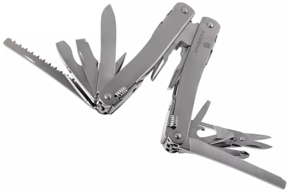 Мультитул Victorinox SwissTool Spirit X (3.0235.L) 105мм 35функц. мини-отвертка/штопор/набор бит/чехол кожаный серебристый карт.коробка — миниатюра 4