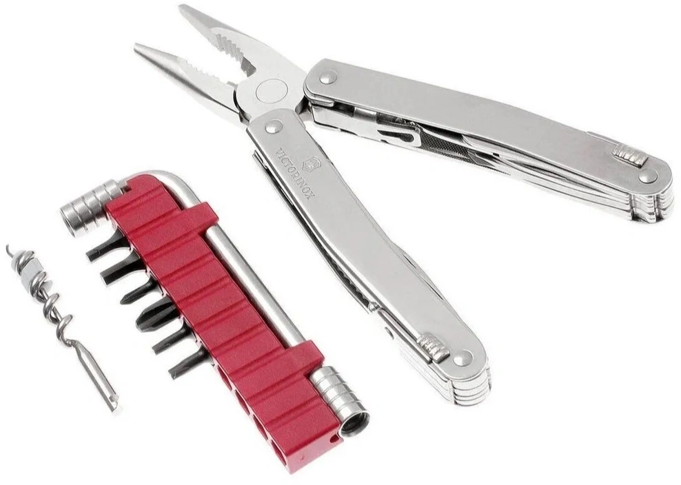 Мультитул Victorinox SwissTool Spirit X (3.0235.L) 105мм 35функц. мини-отвертка/штопор/набор бит/чехол кожаный серебристый карт.коробка — миниатюра 7