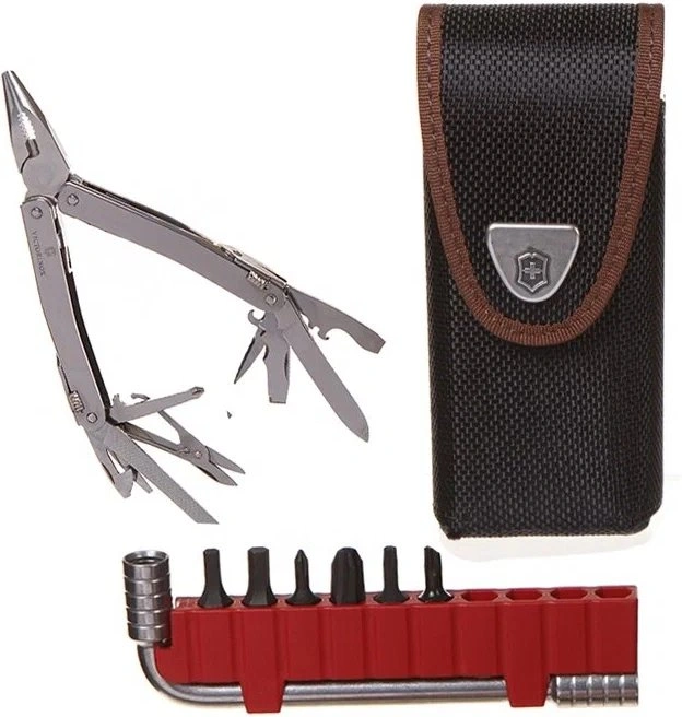 Мультитул Victorinox SwissTool Spirit X (3.0235.N) 105мм 35функц. мини-отвертка/штопор/набор бит/удлинитель/чехол нейлоновый серебристый карт.коробка — миниатюра 2