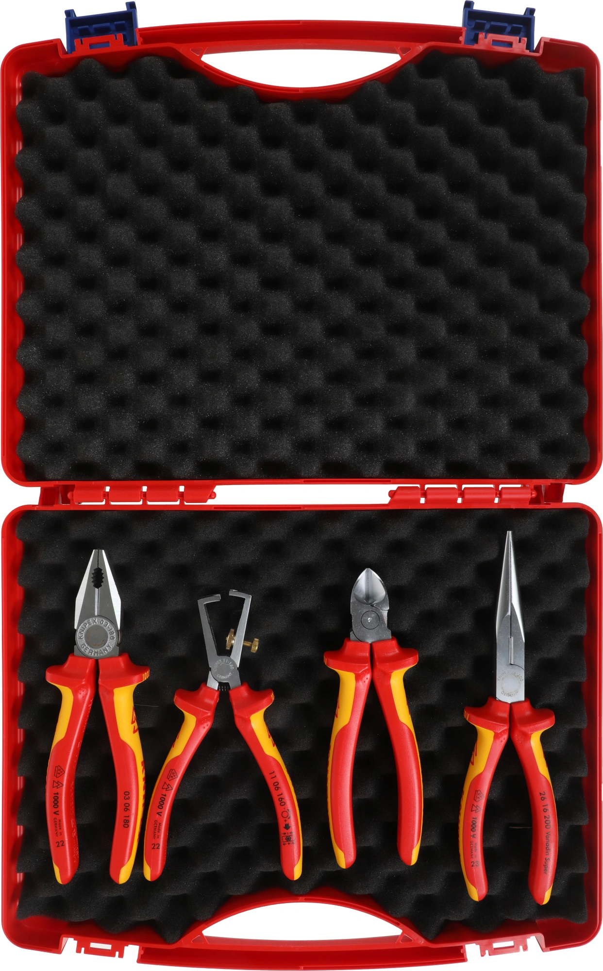 Набор инструментов Knipex KN-002015 4 предмета диэлектр.покр. (жесткий кейс) — миниатюра 3