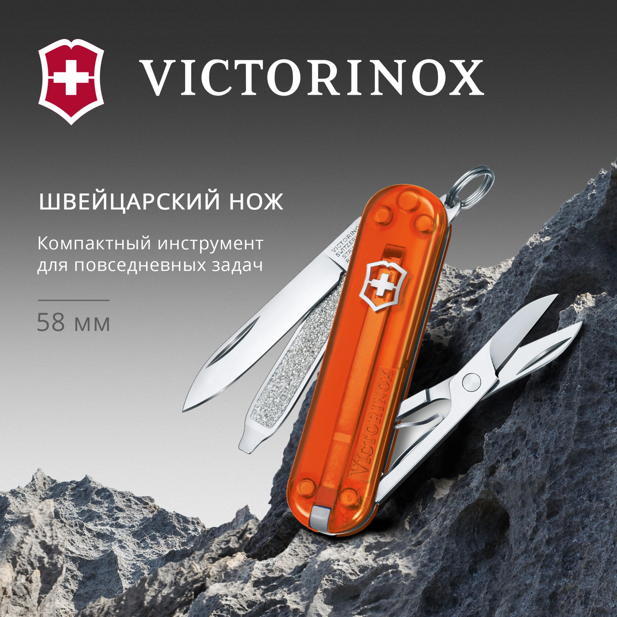 Нож перочинный Victorinox Classic SD Fire Opal (0.6223.T82G) 58мм 7функц. подар.коробка — миниатюра 5
