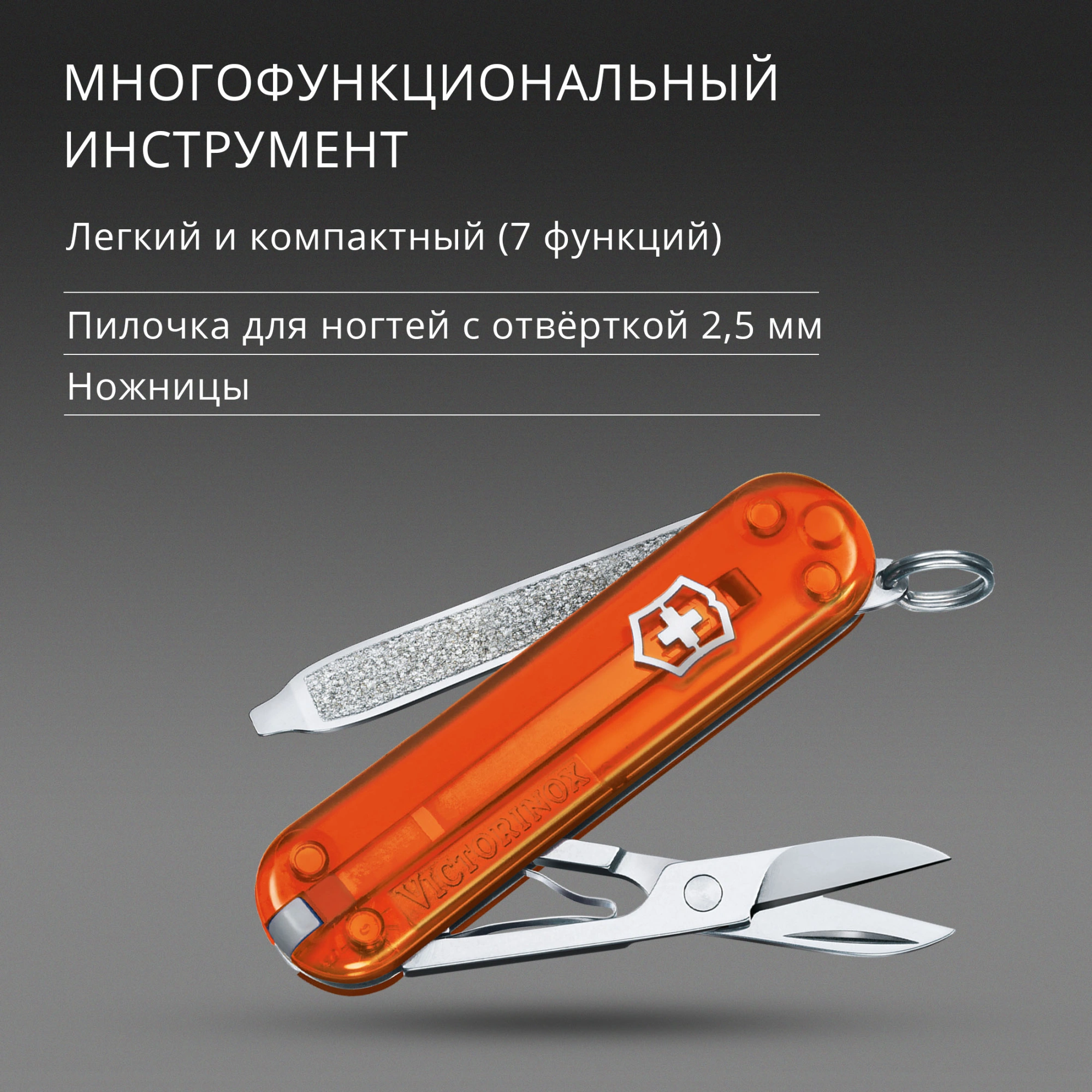 Нож перочинный Victorinox Classic SD Fire Opal (0.6223.T82G) 58мм 7функц. подар.коробка — миниатюра 8