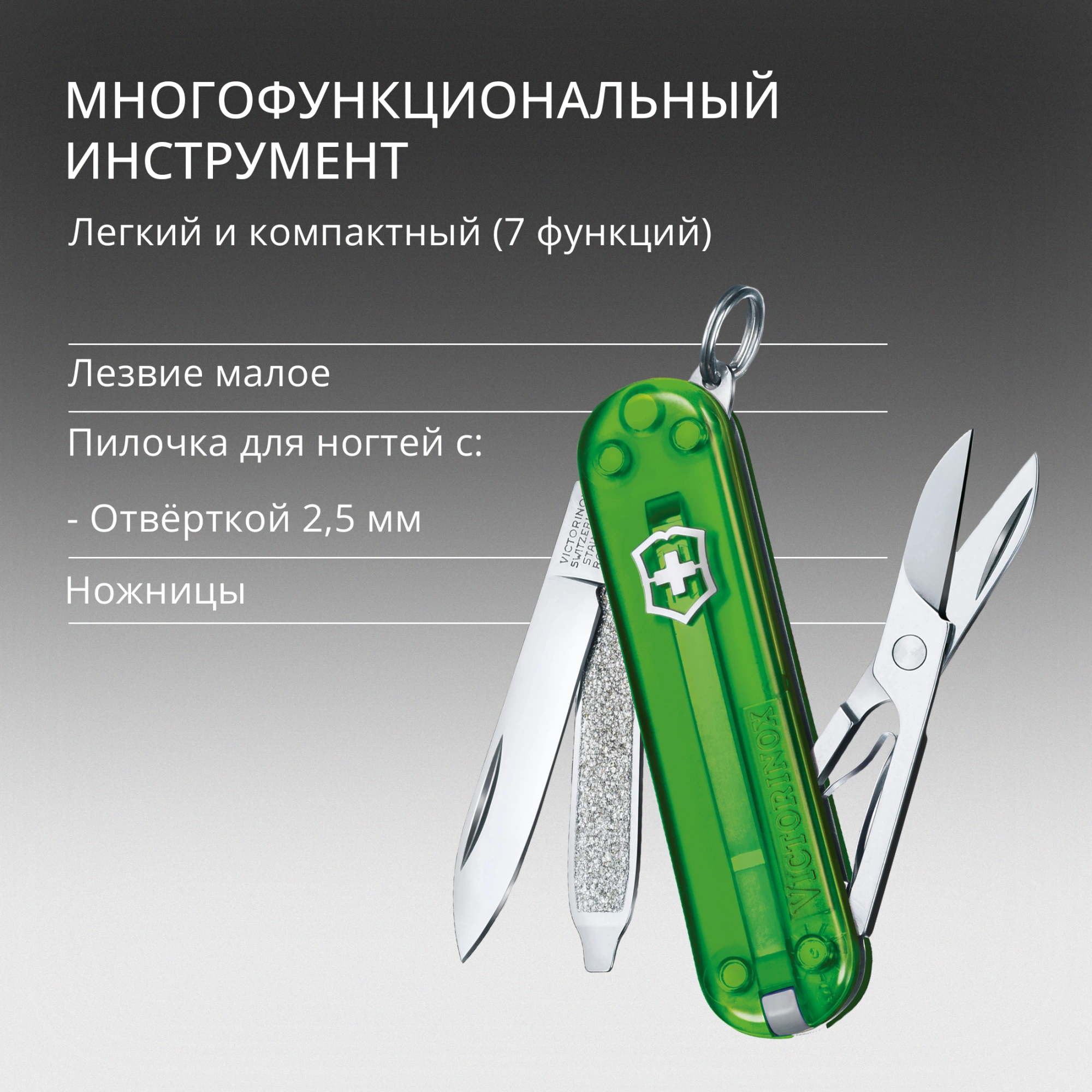 Нож перочинный Victorinox Classic SD Green Tea (0.6223.T41G) 58мм 7функц. подар.коробка — миниатюра 8