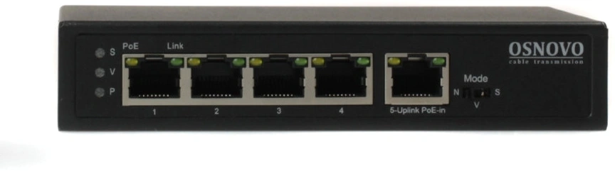 Коммутатор Osnovo SW-8050/D 5x1Гбит/с 4PoE+ 85W неуправляемый — миниатюра 4