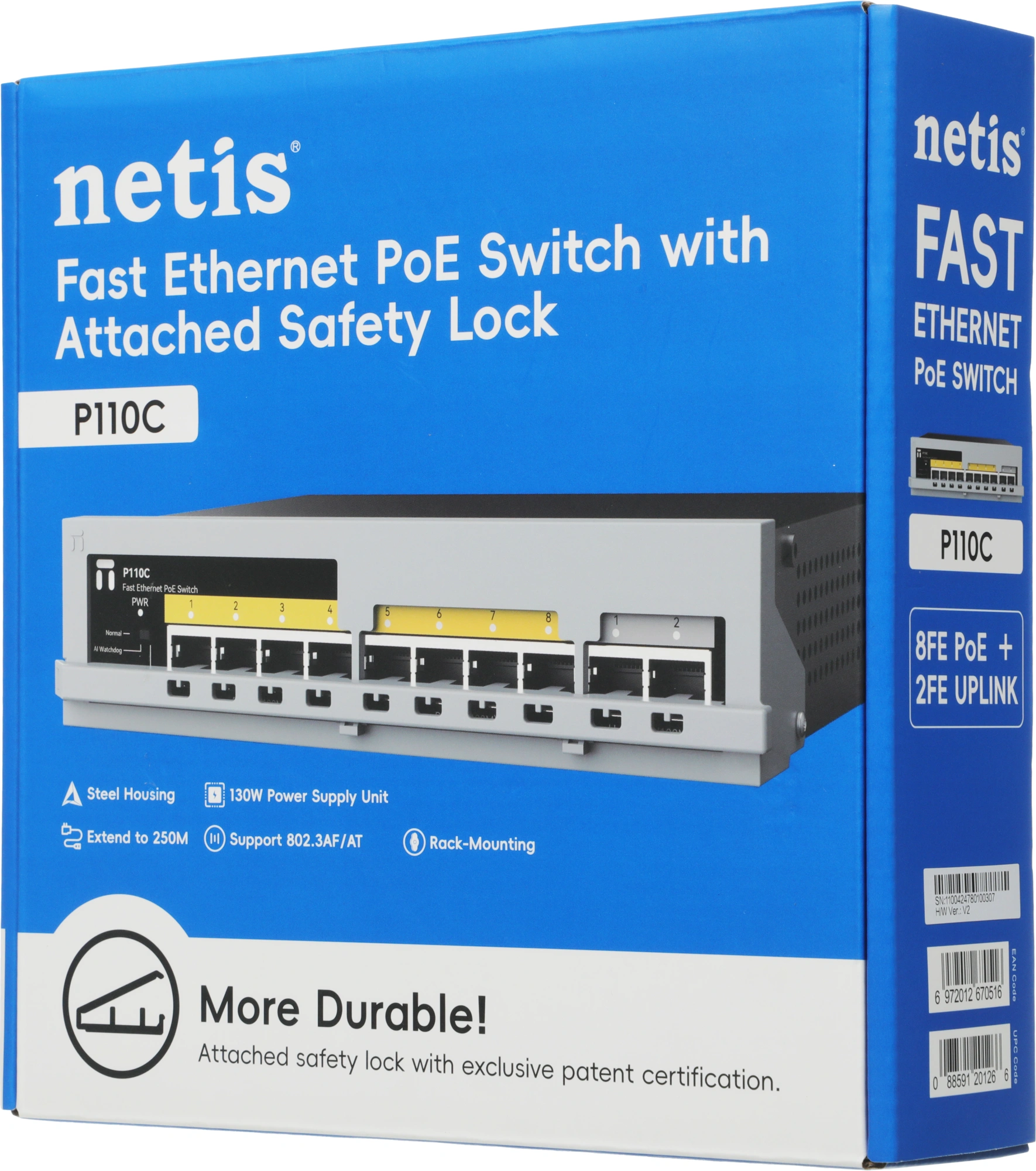 Коммутатор Netis P110C (L2) 10x100Мбит/с 8PoE+ 120W неуправляемый — миниатюра 14