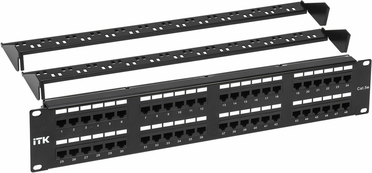 Патч-панель ITK PP48-2UC5EU-D05 19" 2U 48xRJ45 кат.5e UTP — миниатюра 2