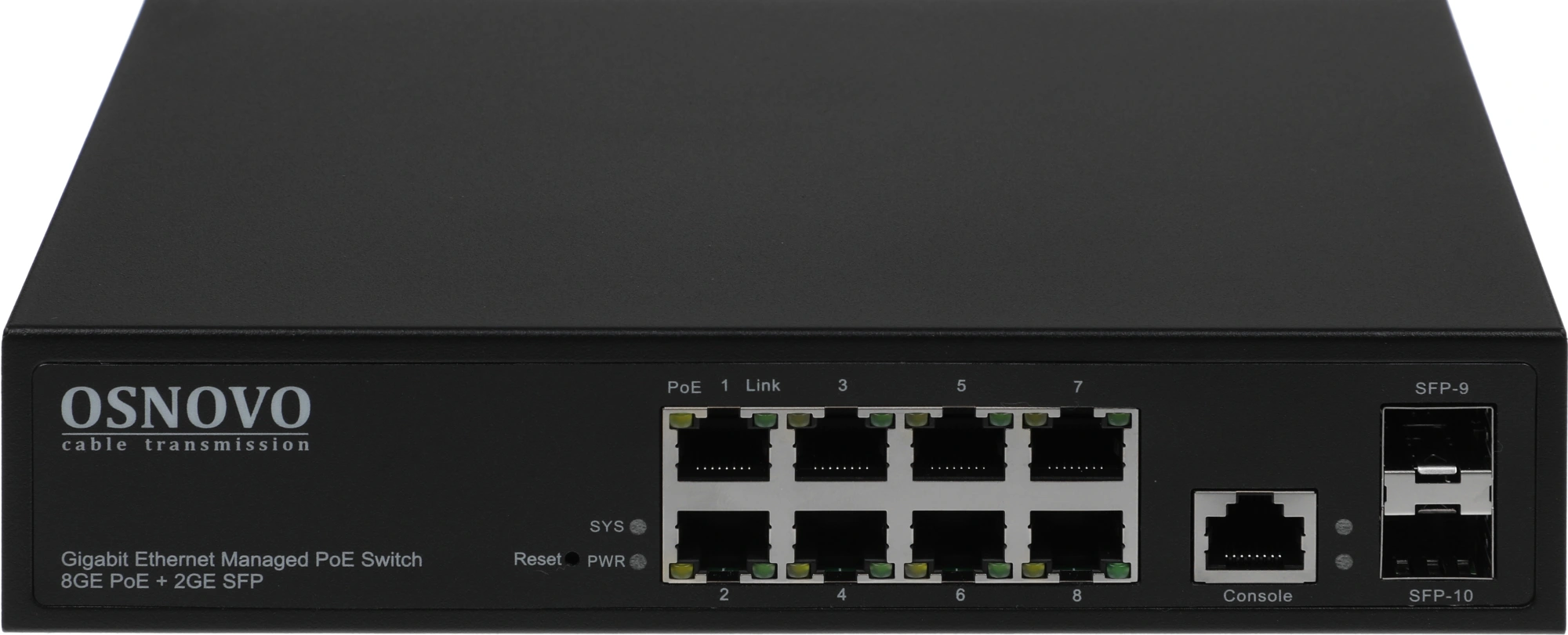 Коммутатор Osnovo SW-80802/L(150W) (L2) 8x1Гбит/с 2SFP 8PoE+ 150W управляемый — миниатюра 12