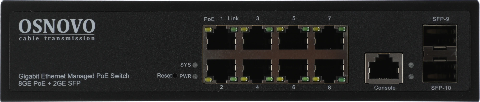 Коммутатор Osnovo SW-80802/L(150W) (L2) 8x1Гбит/с 2SFP 8PoE+ 150W управляемый — миниатюра 6