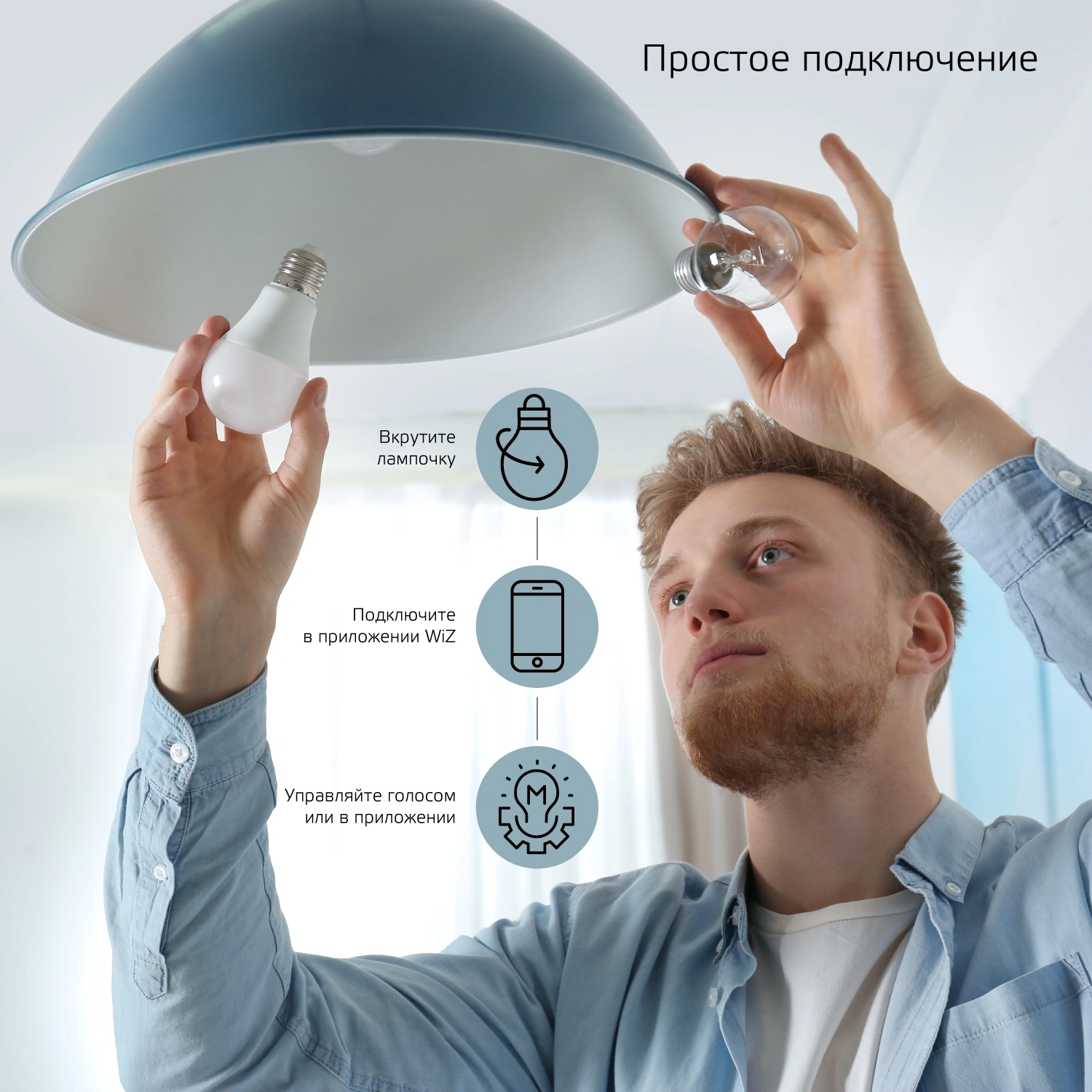 Умная лампа Gauss IoT Smart Home E27 8.5Вт 806lm Wi-Fi (упак.:1шт) (1050112) — миниатюра 8