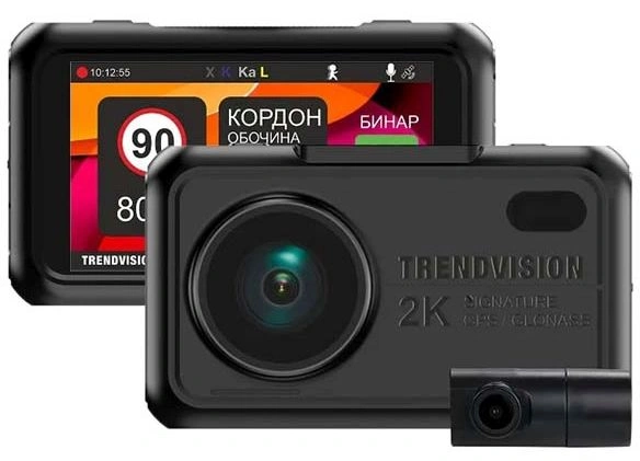 Видеорегистратор с радар-детектором TrendVision Hybrid Signature EVO Wi 2CH черный 1296p 135гр. GPS NTK96675 — миниатюра 2