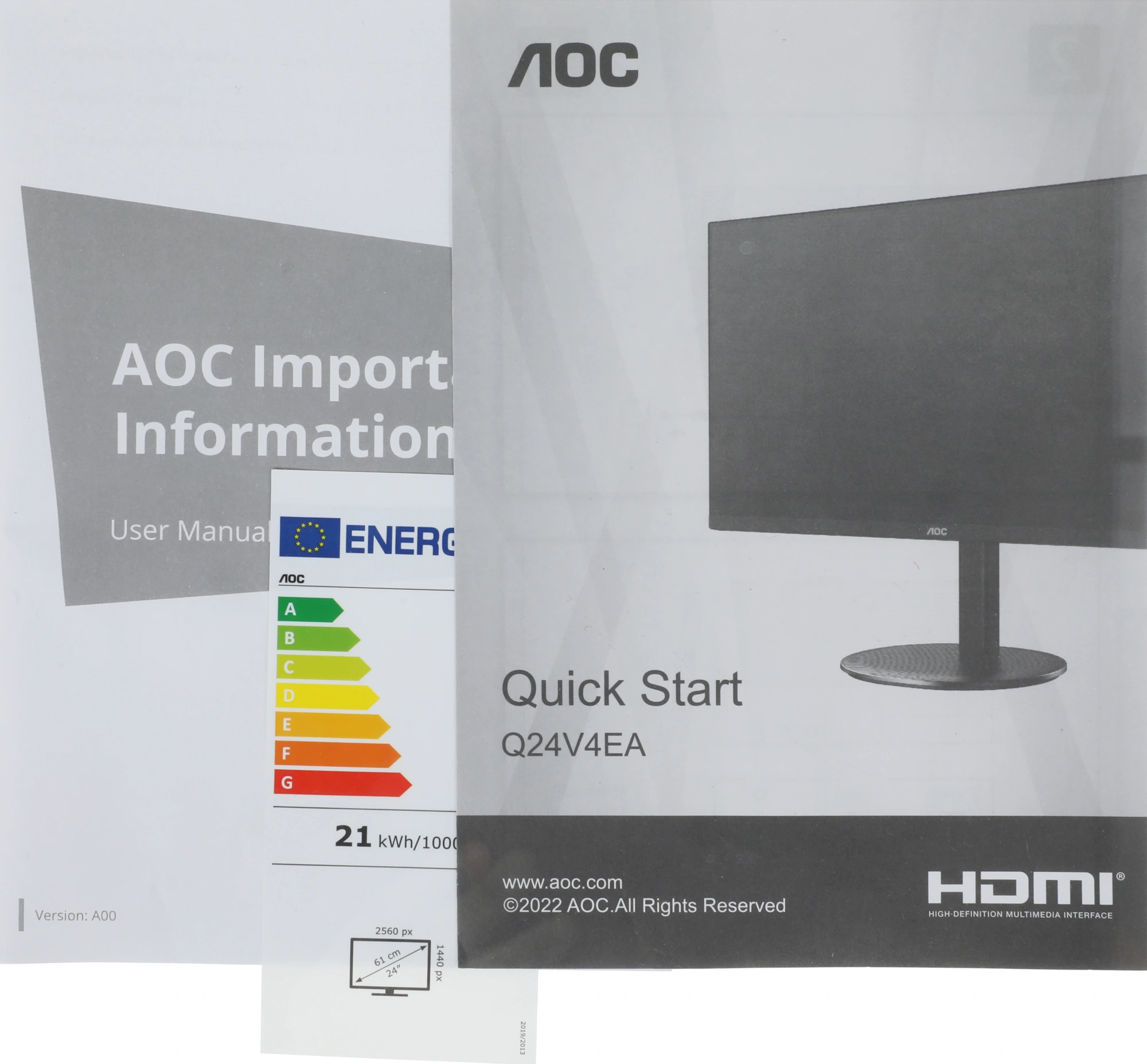 Монитор AOC 23.8" Value Line Q24V4EA черный IPS LED 16:9 HDMI M/M матовая 250cd 178гр/178гр 2560x1440 75Hz DP 2K 3.45кг — миниатюра 9