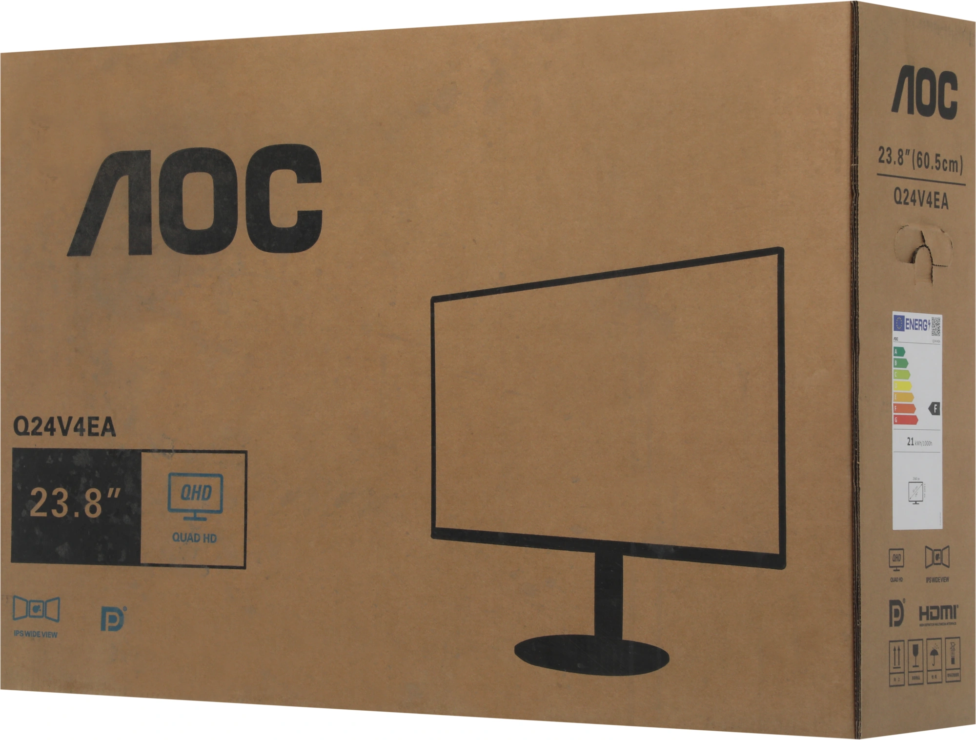 Монитор AOC 23.8" Value Line Q24V4EA черный IPS LED 16:9 HDMI M/M матовая 250cd 178гр/178гр 2560x1440 75Hz DP 2K 3.45кг — миниатюра 10