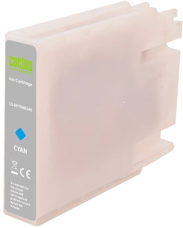 Картридж струйный Cactus CS-EPT04B240 T04B2 голуб.пигм. (54мл) для Epson WorkForce Pro WF-C8190, WF-C8690 с чипом — миниатюра 2