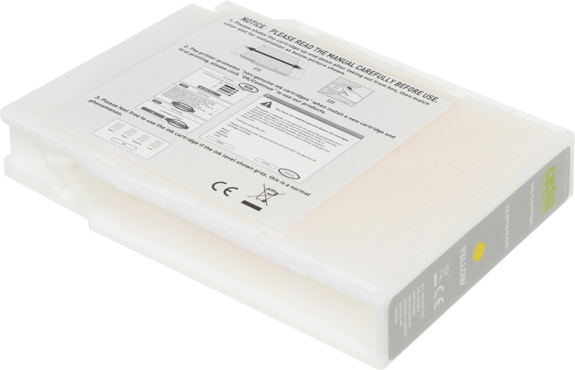 Картридж струйный Cactus CS-EPT04A440 T04A4 желт.пигм. (85мл) для Epson WorkForce Pro WF-C8190, WF-C8690 с чипом — миниатюра 5