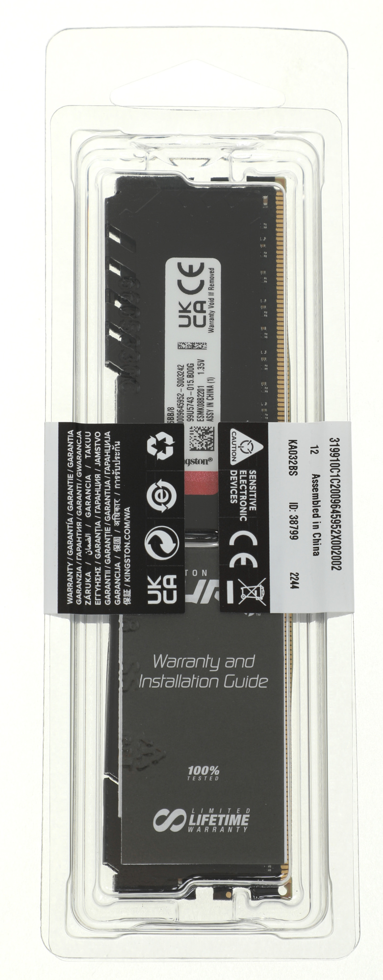 Память DDR4 8GB 3200MHz Kingston KF432C16BB/8 Fury Beast Black RTL Gaming PC4-25600 CL16 DIMM UDIMM 288-pin 1.35В single rank с радиатором Ret — миниатюра 6
