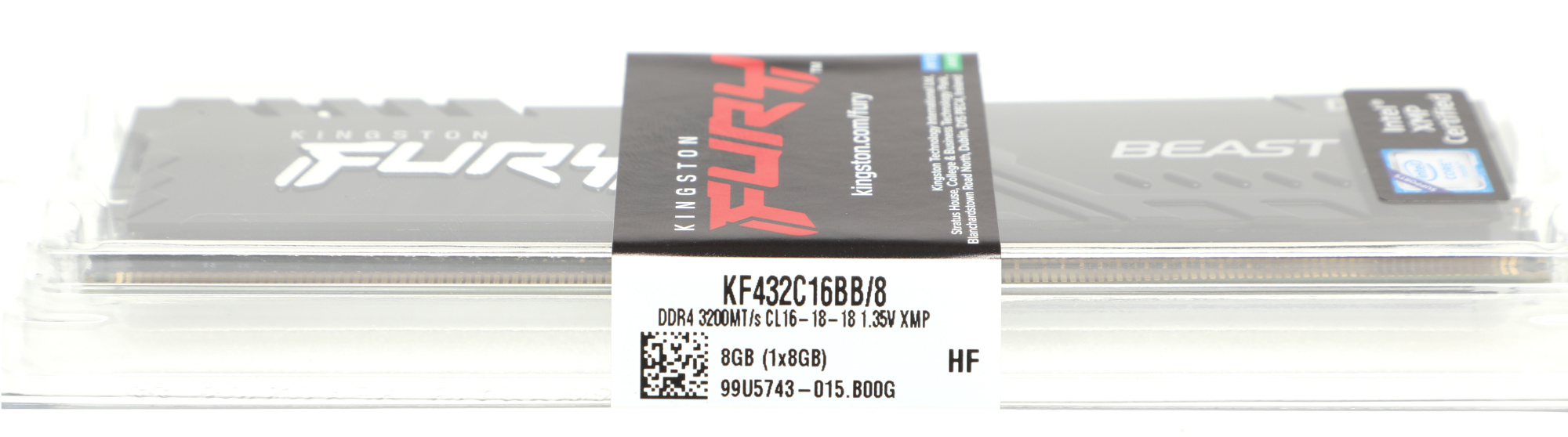 Память DDR4 8GB 3200MHz Kingston KF432C16BB/8 Fury Beast Black RTL Gaming PC4-25600 CL16 DIMM UDIMM 288-pin 1.35В single rank с радиатором Ret — миниатюра 7