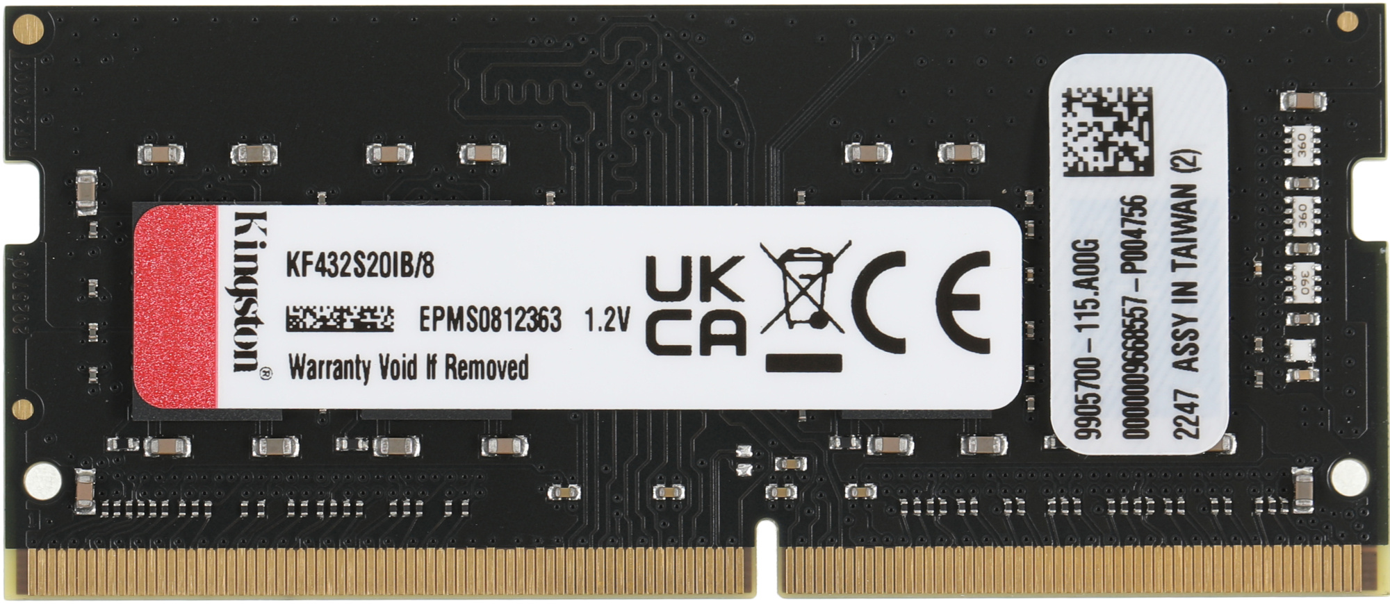 Память DDR4 8GB 3200MHz Kingston KF432S20IB/8 Fury Impact RTL PC4-25600 CL20 SO-DIMM 260-pin 1.2В single rank Ret — миниатюра 3