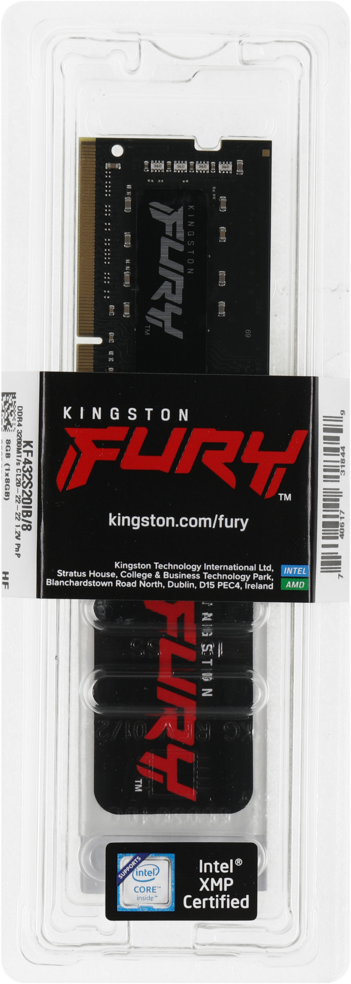 Память DDR4 8GB 3200MHz Kingston KF432S20IB/8 Fury Impact RTL PC4-25600 CL20 SO-DIMM 260-pin 1.2В single rank Ret — миниатюра 6