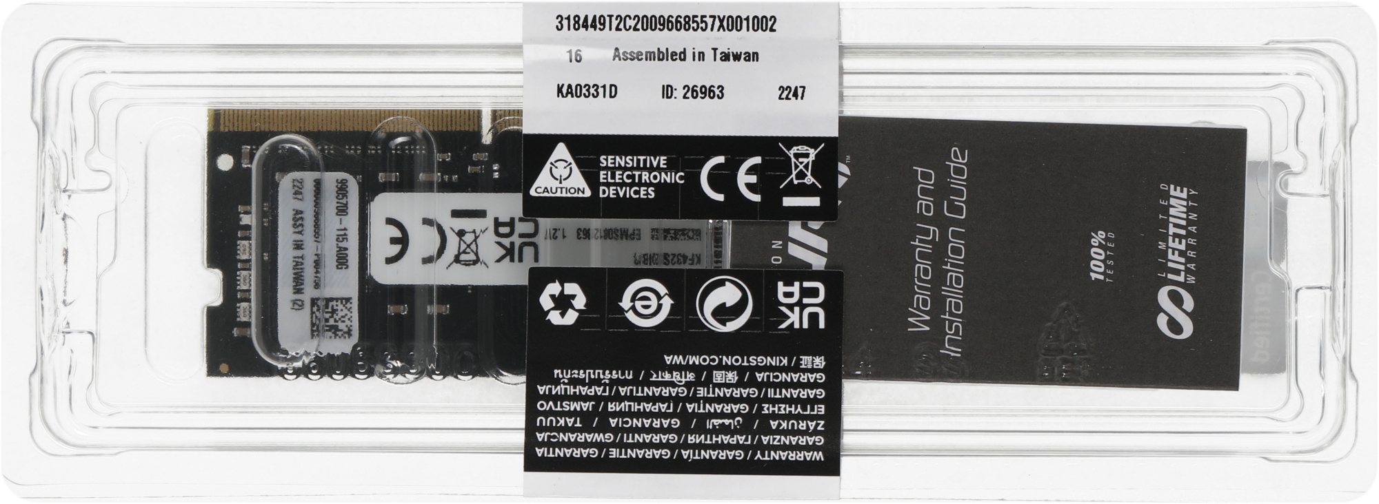 Память DDR4 8GB 3200MHz Kingston KF432S20IB/8 Fury Impact RTL PC4-25600 CL20 SO-DIMM 260-pin 1.2В single rank Ret — миниатюра 7