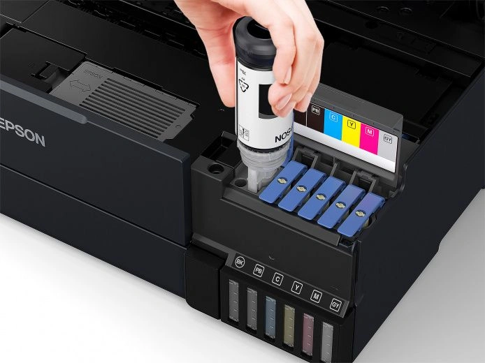 МФУ струйный Epson L8180 (C11CJ21403/402/504/502) A3 Duplex Net WiFi черный — миниатюра 3