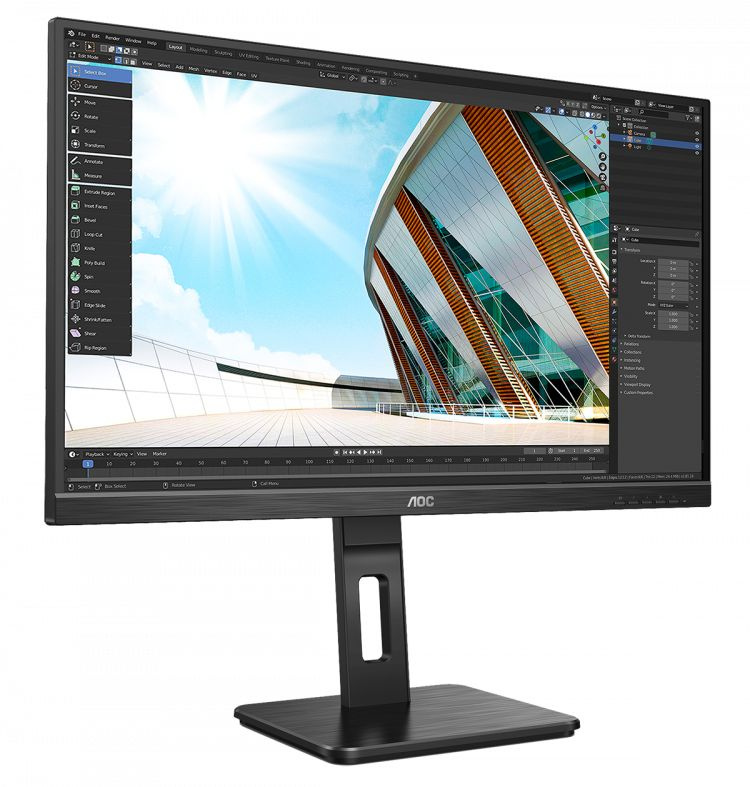 Монитор AOC 27" Pro Q27P2Q черный IPS LED 4ms 16:9 HDMI M/M матовая HAS Piv 300cd 178гр/178гр 2560x1440 75Hz VGA DP 2K USB 6.31кг — миниатюра 7
