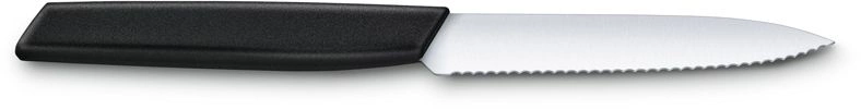 Нож кухонный Victorinox Swiss Modern (6.9003.10W) стальной универсальный лезв.100мм серрейт. заточка черный — миниатюра 2