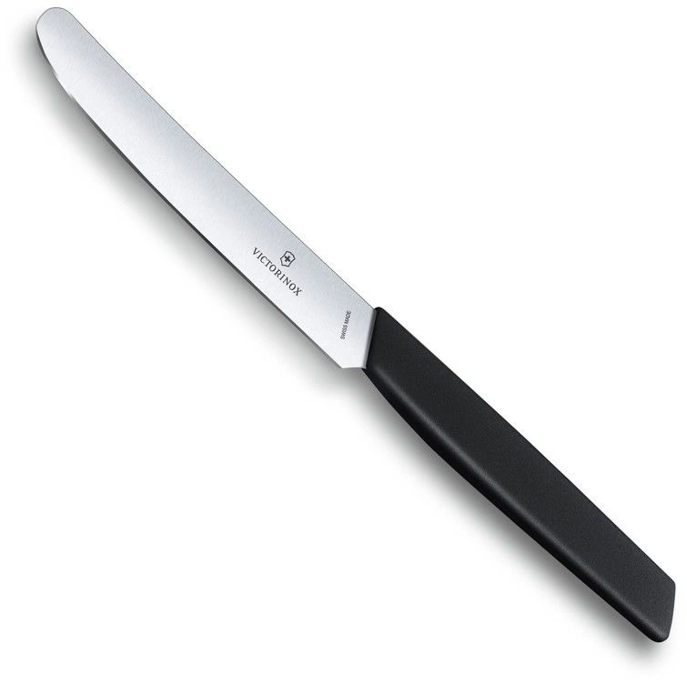 Нож кухонный Victorinox Swiss Modern (6.9003.11) стальной столовый лезв.110мм прямая заточка черный — миниатюра 4