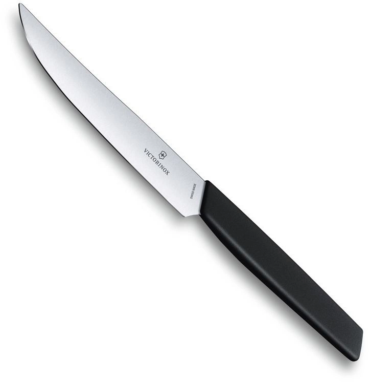 Нож кухонный Victorinox Swiss Modern (6.9003.12) стальной столовый для стейка лезв.120мм прямая заточка черный — миниатюра 4