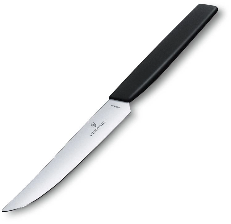 Нож кухонный Victorinox Swiss Modern (6.9003.12) стальной столовый для стейка лезв.120мм прямая заточка черный — миниатюра 3