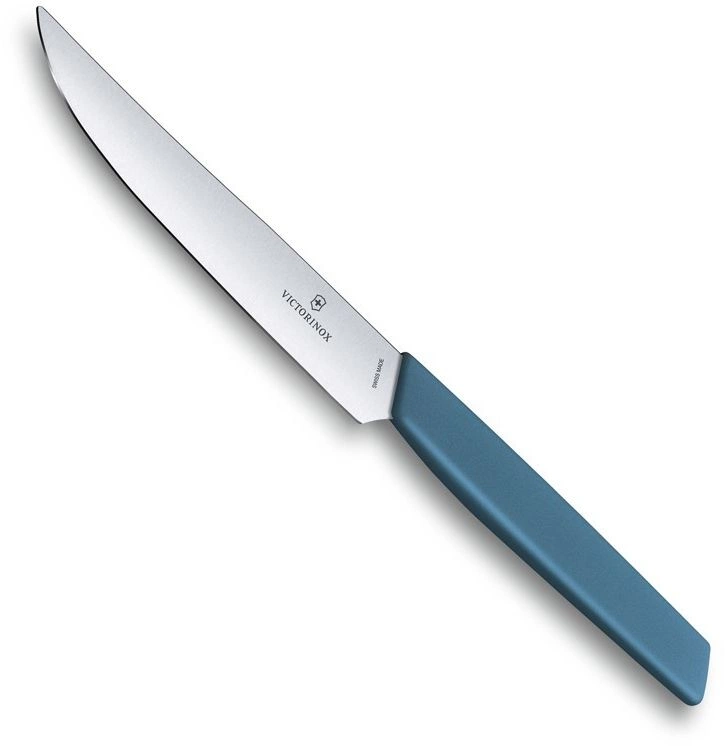 Нож кухонный Victorinox Swiss Modern (6.9006.122) стальной столовый для стейка лезв.120мм прямая заточка синий — миниатюра 4