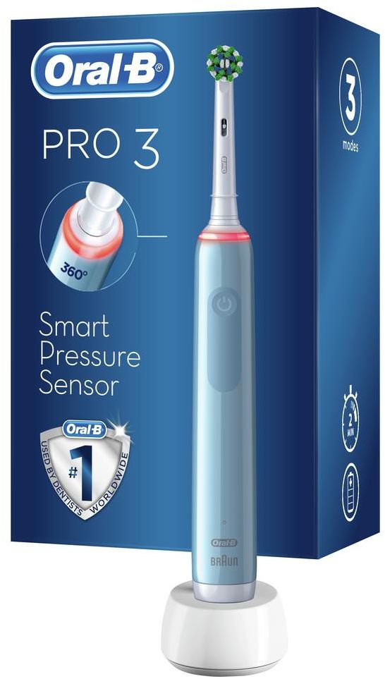Зубная щетка электрическая Oral-B Pro 3/D505.513.3 CrossAction голубой — миниатюра 2