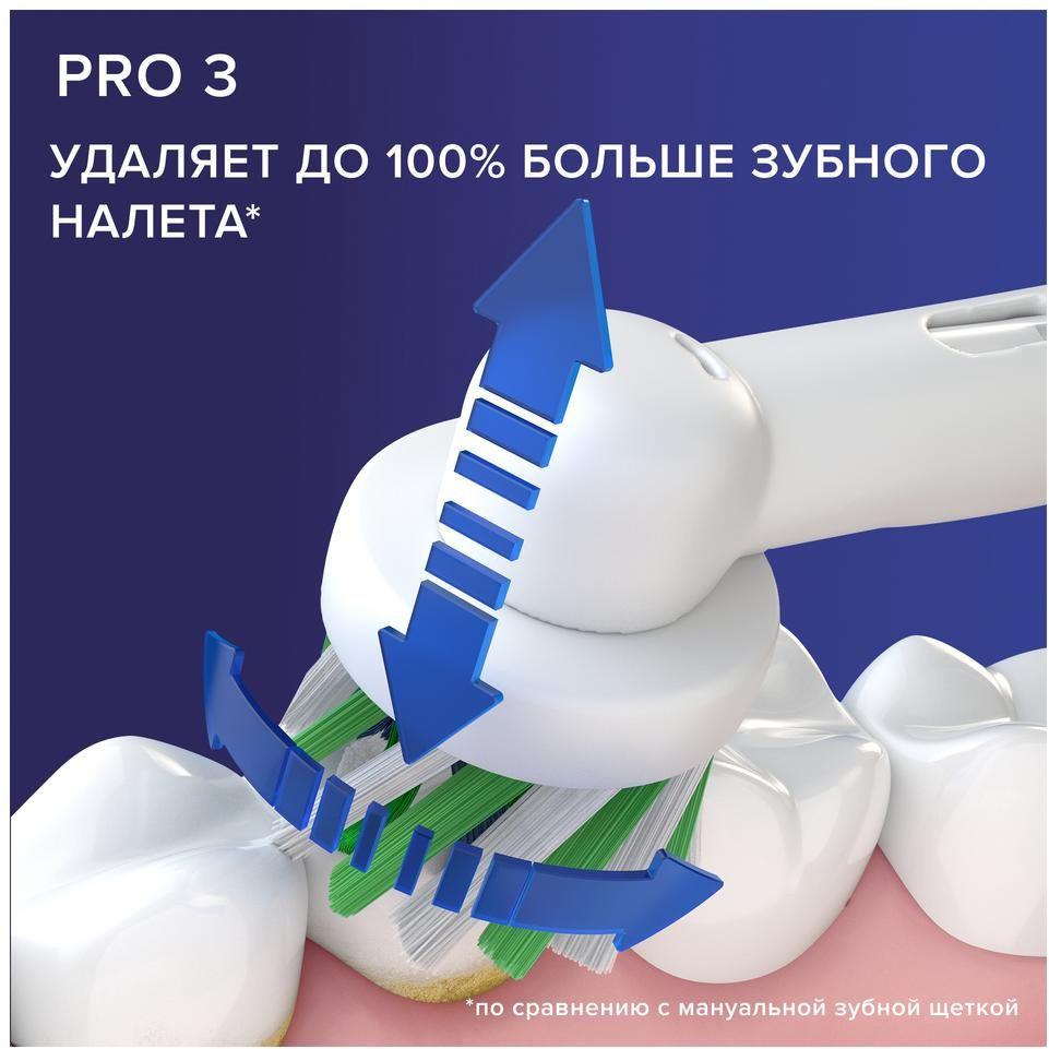 Зубная щетка электрическая Oral-B Pro 3/D505.513.3 CrossAction голубой — миниатюра 5