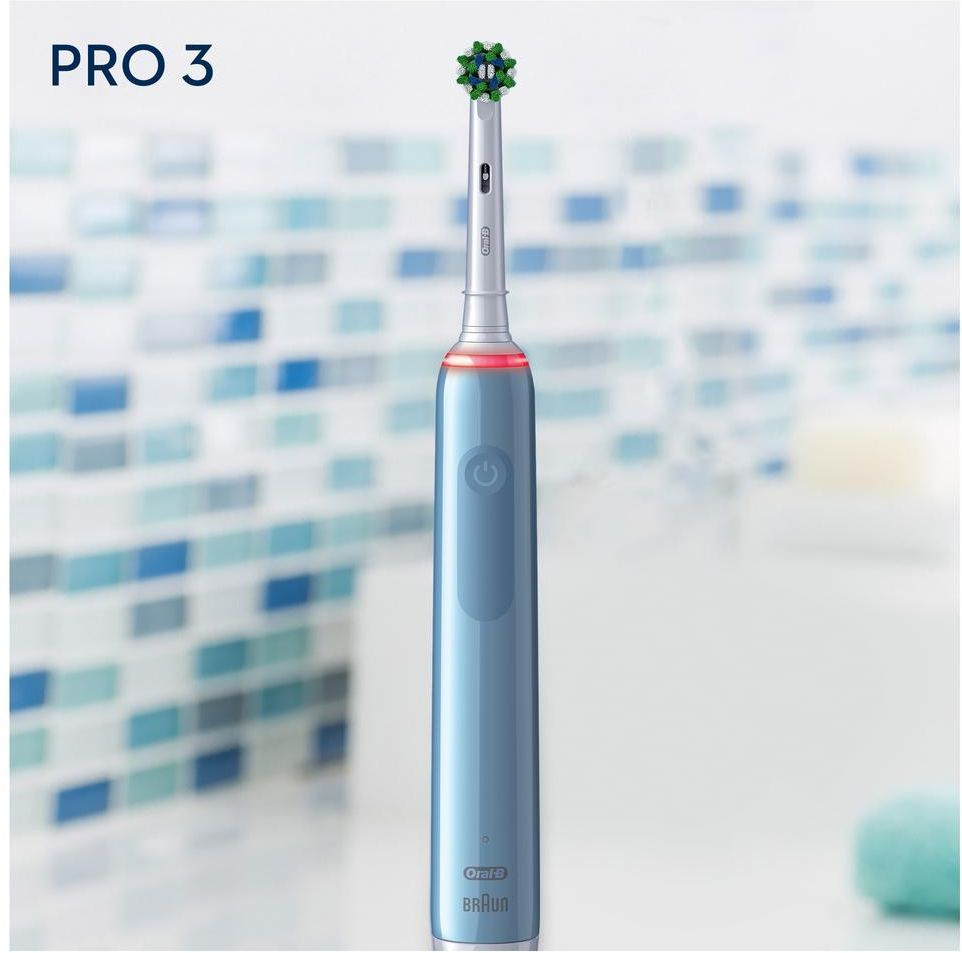 Зубная щетка электрическая Oral-B Pro 3/D505.513.3 CrossAction голубой — миниатюра 8