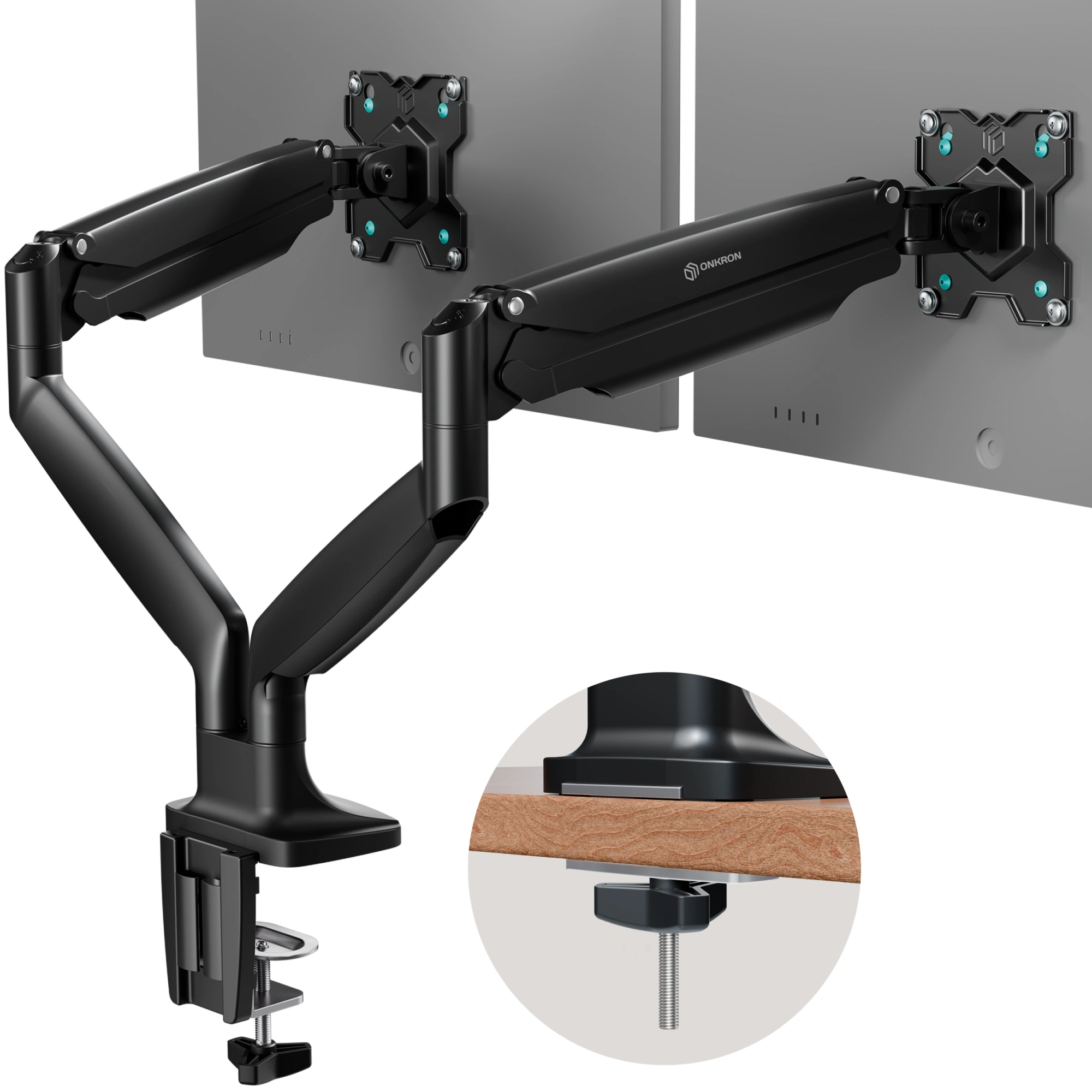Кронштейн для мониторов Onkron G200 черный 13"-32" макс.18кг настольный поворот и наклон верт.перемещ. — миниатюра 4