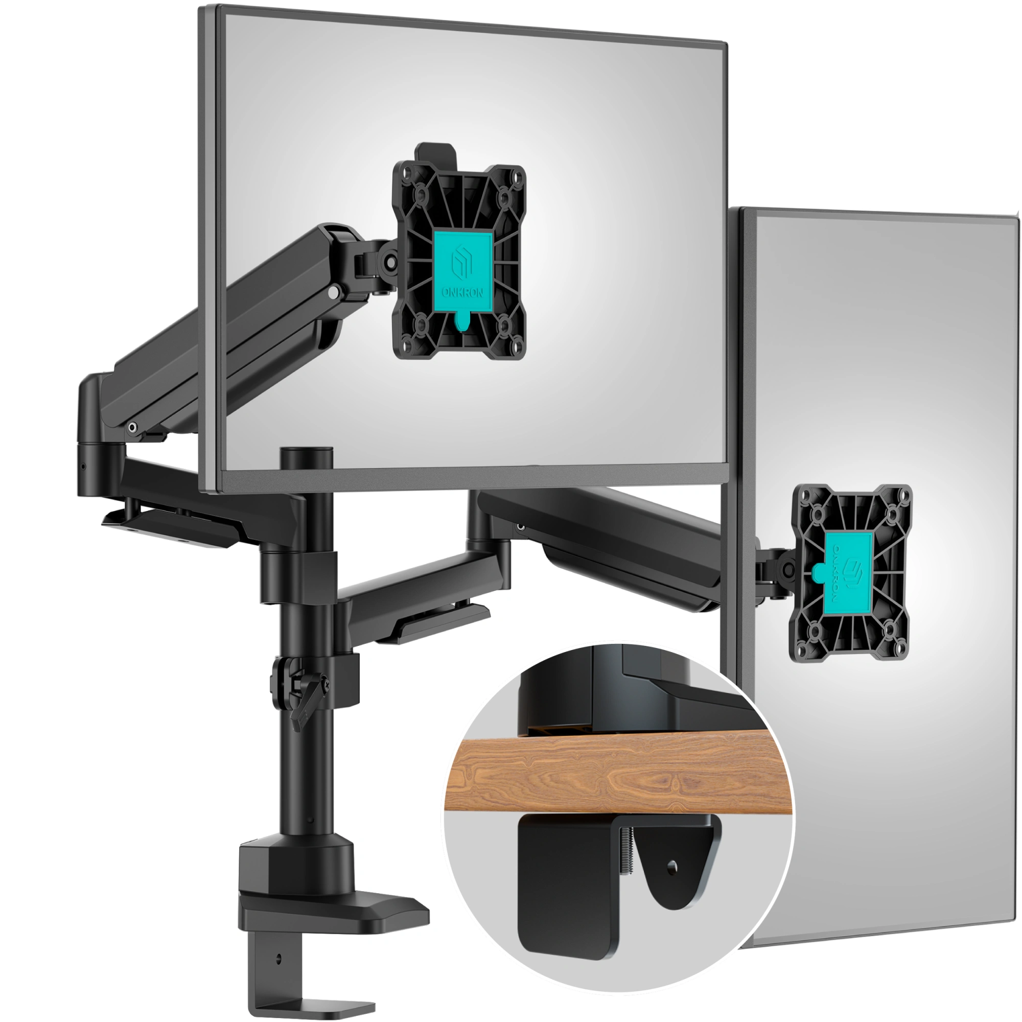 Кронштейн для мониторов Onkron G140 черный 13"-32" макс.16кг настольный поворот и наклон верт.перемещ. — миниатюра 4