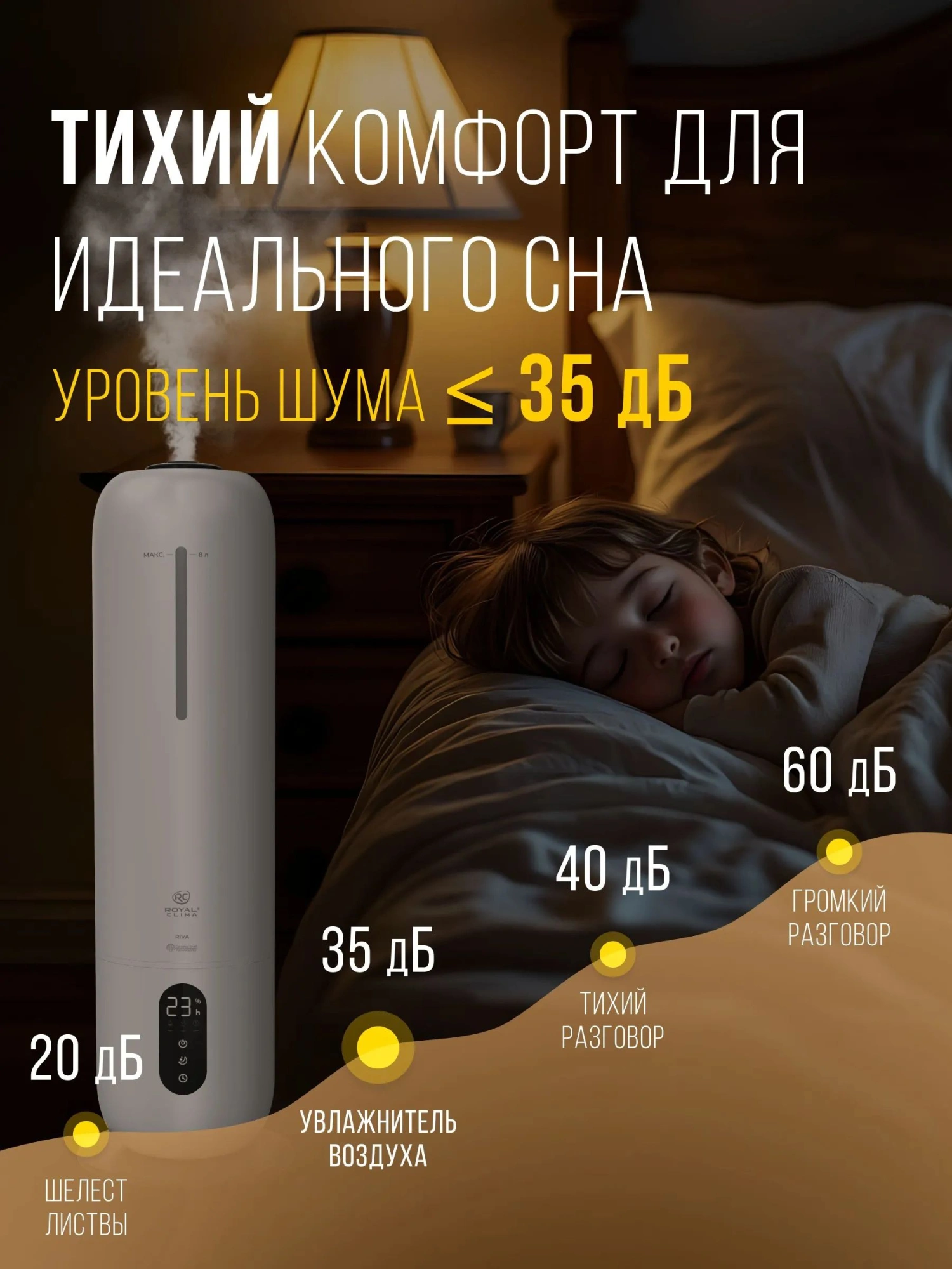 Увлажнитель воздуха Royal Clima RUH-RV300/8.0E-WT 28Вт (ультразвуковой) белый/черный — миниатюра 24