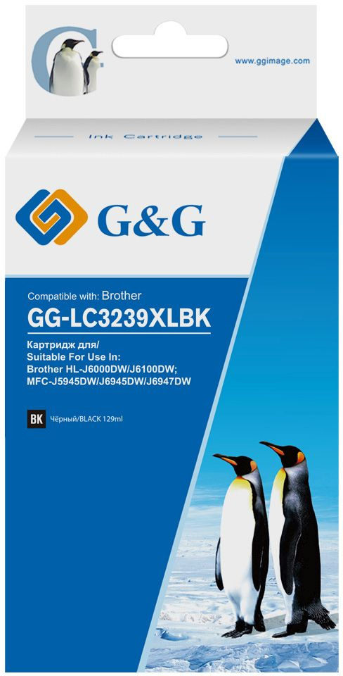 G&G Картридж струйный GG-LC3239XLBK черный 129мл для Brother HL-J6000DW J6100DW