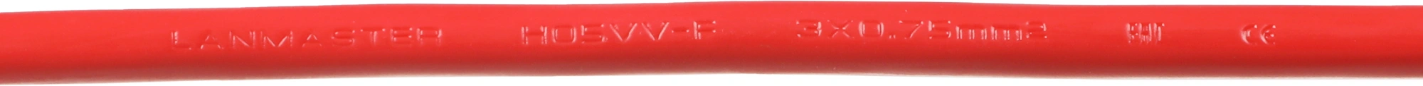 Шнур питания Lanmaster LAN-PP13/14-1.5-RD C13-С14 проводник.:3x0.75мм2 1.5м 220В 10А красный — миниатюра 5